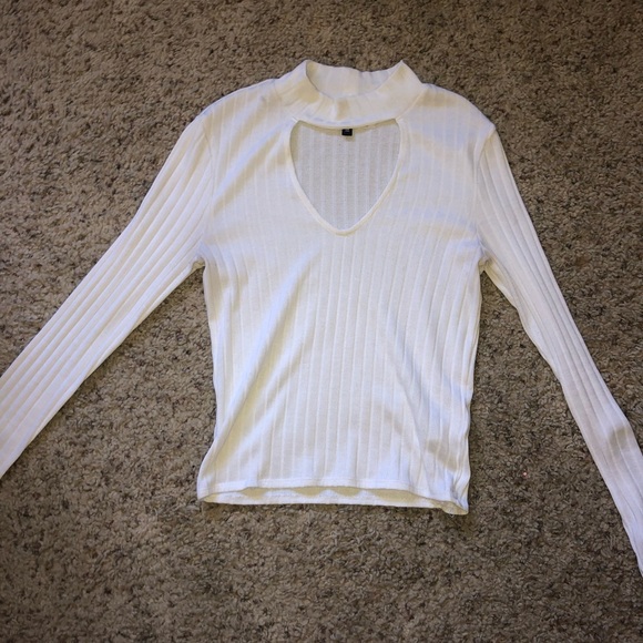 H&M White long sleeved semi-cropped shirt - Picture 2 of 2